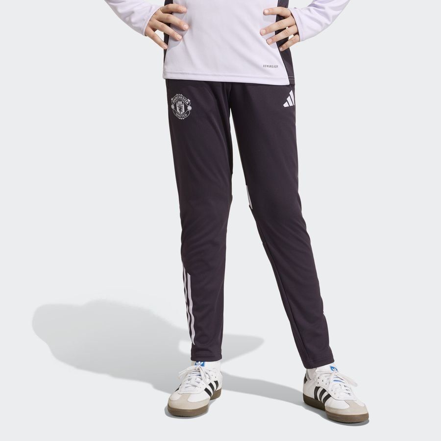 Manchester United Training Trousers Tiro 25 - Aurora Black/Purple Tint Kids-SoccerKits Hub | Buy Soccer Jerseys Online